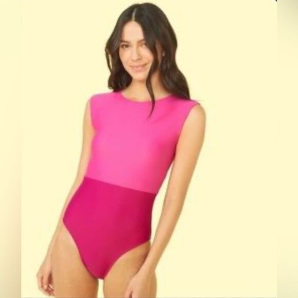 NWT Summersalt The Surf One Piece Swimsuit Pink Color Block Size 8 - Picture 1 of 6